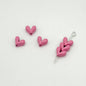 Painted V-Shaped Heart Acrylic Beads 6.7x8mm Glossy Mixed Colors 10pcs 8