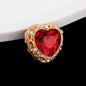 Double-Sided Heart Rhinestone Beads 22mm Alloy Encrusted 10pcs 27
