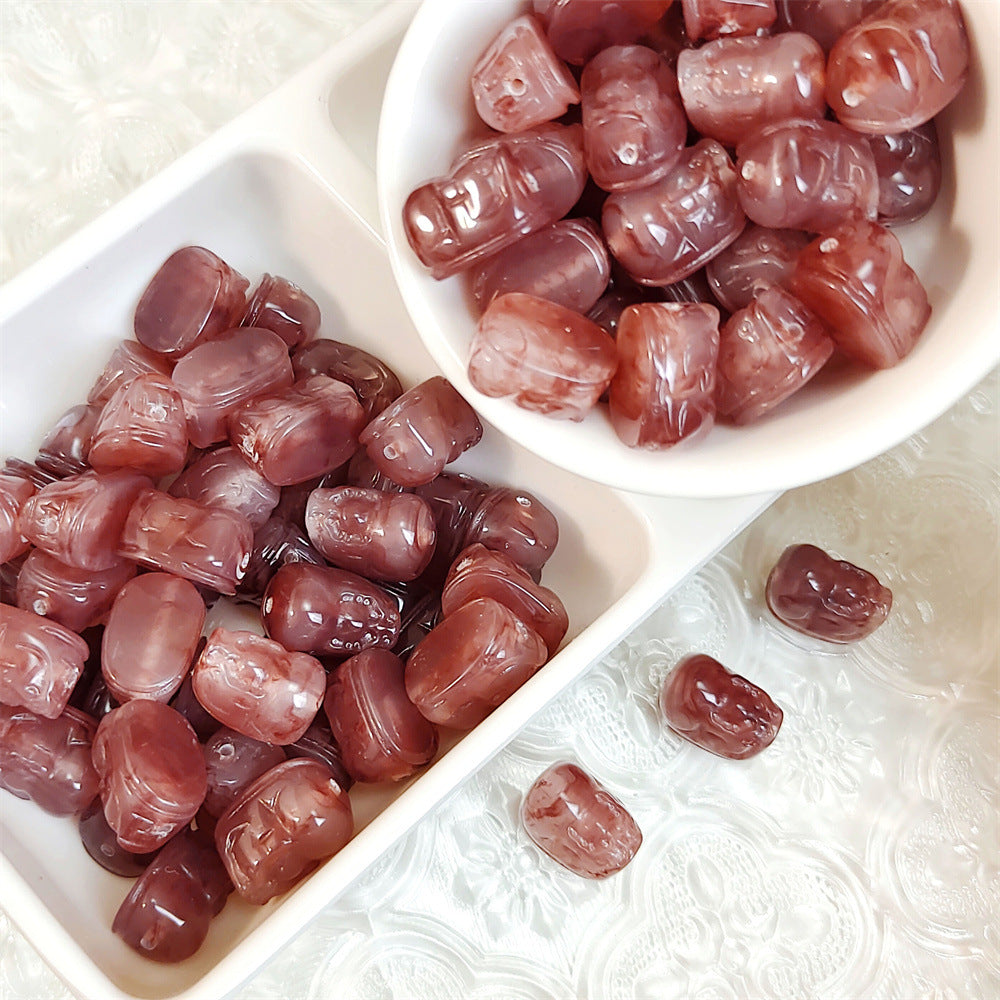 Imitation Strawberry Quartz Mythical Animal Resin Beads 13mm 10pcs