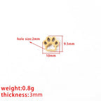 Stainless Steel Hollow Puppy Paw Metal Beads 10mm Color Retaining 10pcs 4