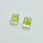Lampwork Glass Beads Cube 12mm Glow In The Dark Floral Filled 20pcs 13