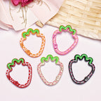 Alloy 37mm Strawberry Shaped Trigger Spring Keyrings 4pcs