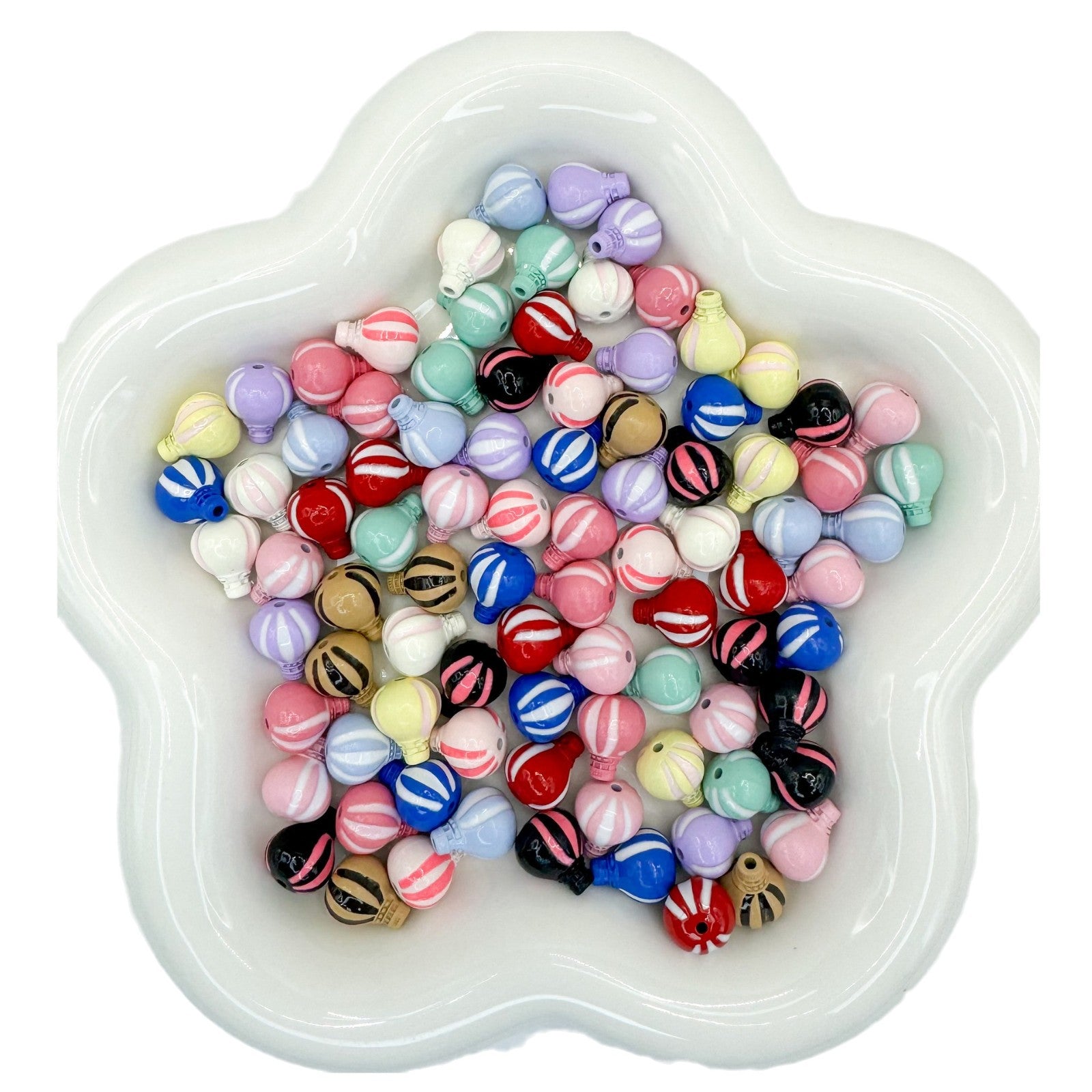 Hot Air Balloon Metal Beads 12mm Painted Alloy 10pcs 5