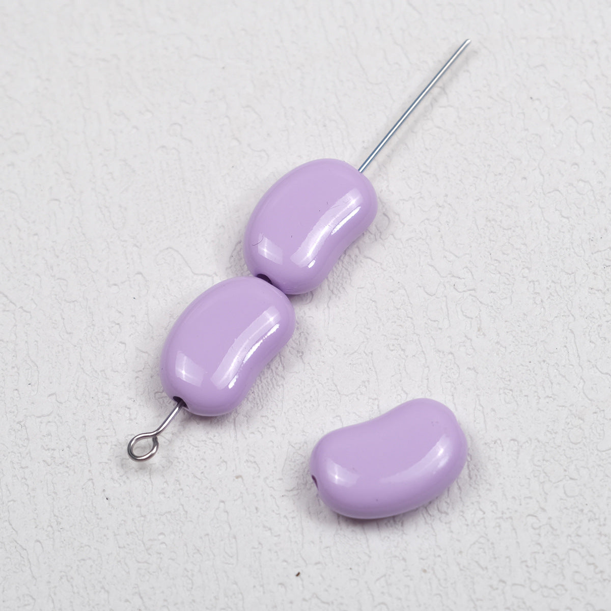 Painted Pea Acrylic Beads 15mm Glossy Jelly Bean Style 50pcs 17