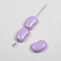 Painted Pea Acrylic Beads 15mm Glossy Jelly Bean Style 50pcs 17