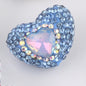 Rhinestone Heart Clay Beads 24mm Colorful Sparkling 6pcs 11