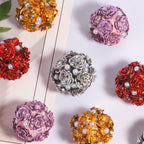 Flower Cluster Clay Beads 20mm Halloween Metallic Pearl Rhinestone 5pcs 2