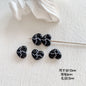 Baking Painted Black and White Metal Beads Quirky Shapes 10pcs 17