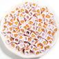 Square Acrylic Beads 6.7mm Glossy Dripping Oil Love Design 100pcs 13