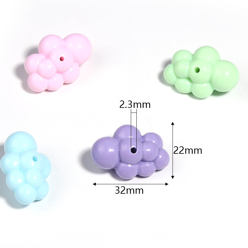Pastel Cloud Acrylic Beads 22x32mm Smooth Rounded Shapes 5pcs 2