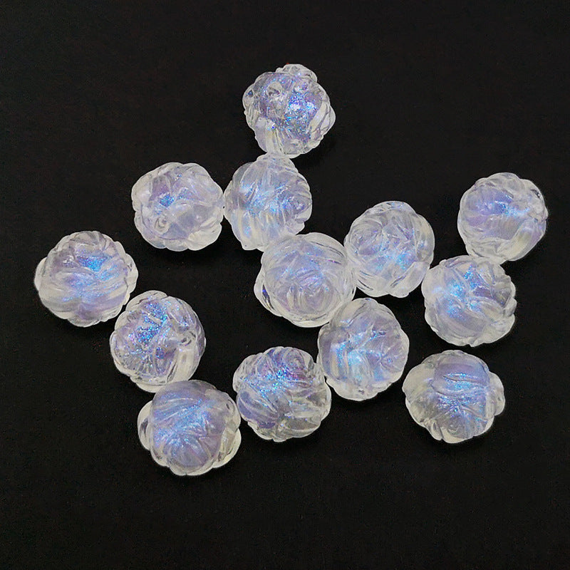 Transparent Aurora Laser Acrylic Beads Iridescent Mixed Shapes 2pcs 43