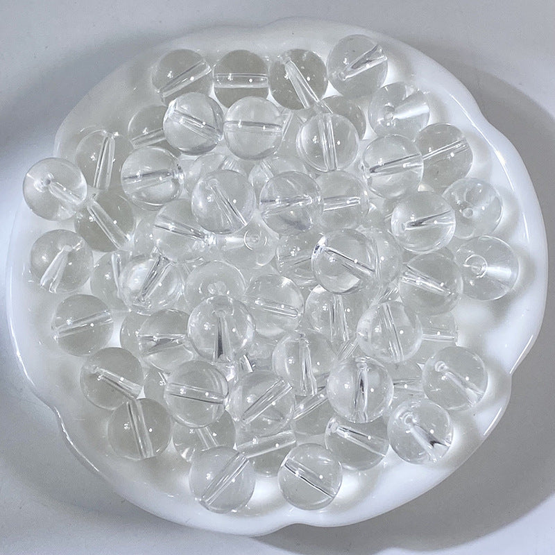 Transparent Glass Beads 10mm Soft Pastel Glossy Finish 100pcs 12