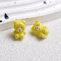 Cartoon Printed Teddy Bear Acrylic Beads 16mm Colorful Mixed 50pcs 6