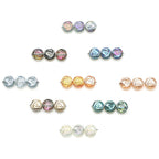 Rose Plated Glass Beads 10mm Glossy Spiral Floral Design 30pcs 5