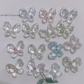 Transparent Butterfly Acrylic Beads 17mm Pastel Floral Mixed 60pcs 2