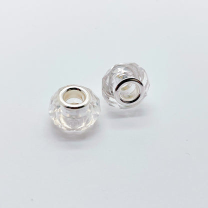 Acrylic Faceted Spacer Beads 14mm Transparent Large Hole 50pcs 5