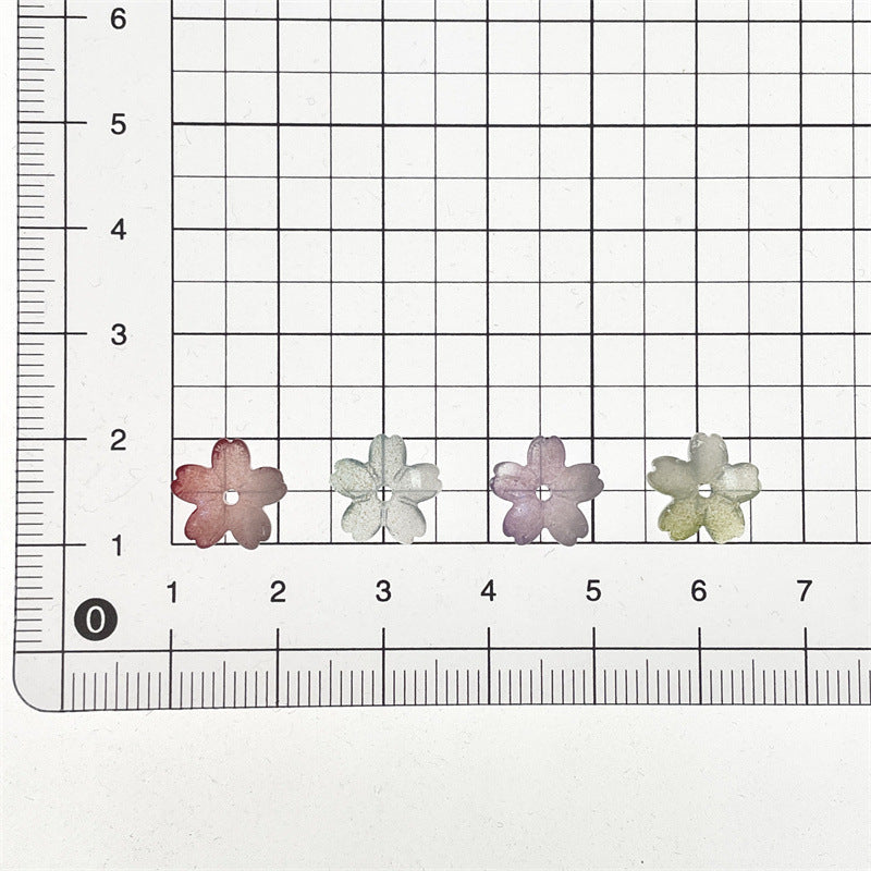 Cherry Blossom Flower Glass Beads 10mm Iridescent Mixed Colors 100pcs 4