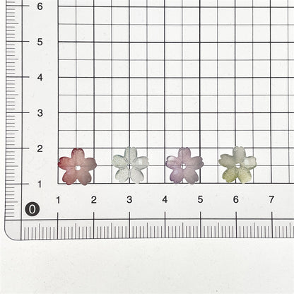 Cherry Blossom Flower Glass Beads 10mm Iridescent Mixed Colors 100pcs 4