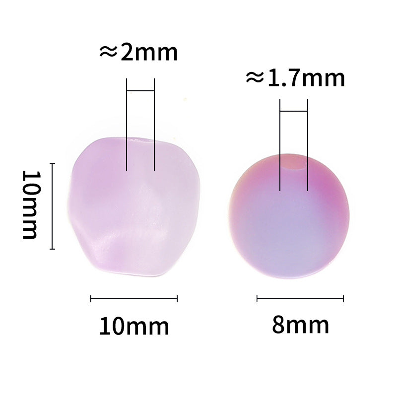Imitation Velvet Resin Beads 8mm 10mm Irregular Pastel Jewel Colors 100pcs 3