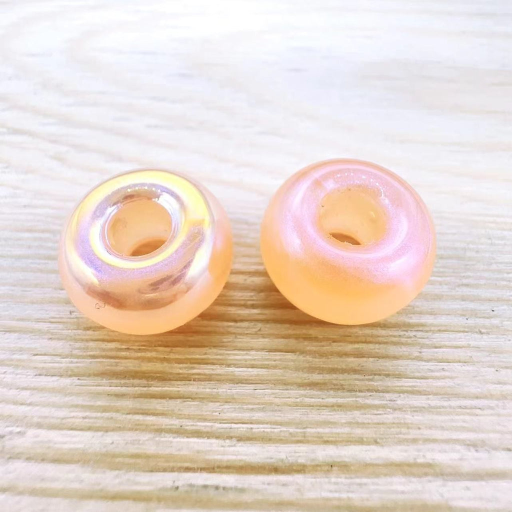 Acrylic Large Hole Spacer Beads 14mm AB Colorful 31pcs 11