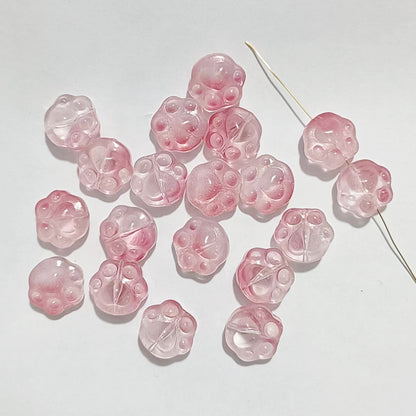 Vintage Cat Claw Glass Beads 15mm Glossy Translucent Colors 50pcs 7