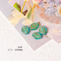 Vintage Transparent Green Gilded Pattern Acrylic Beads 1pc 14