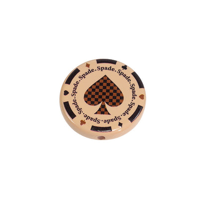 Flat Acrylic Beads 31mm Texas Chip Card Suits Printed 10pcs 12