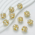 Bubblegum Rhinestone Beads 18mm Enlaced Fully Rhinestoned 5pcs 6