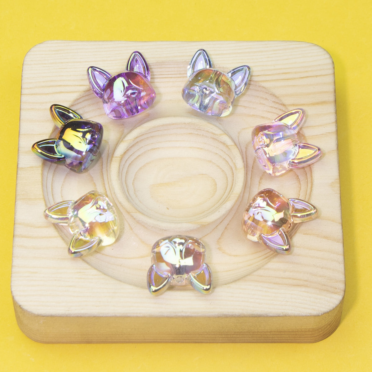 Transparent Plating Corgi Acrylic Beads 18mm Iridescent 20pcs 3