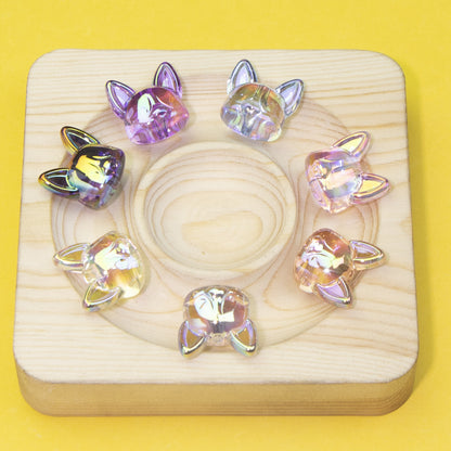 Transparent Plating Corgi Acrylic Beads 18mm Iridescent 20pcs 3