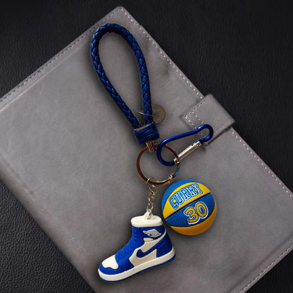 Silicone Basketball Sneaker Keychain with Mini Basketball Charm 12