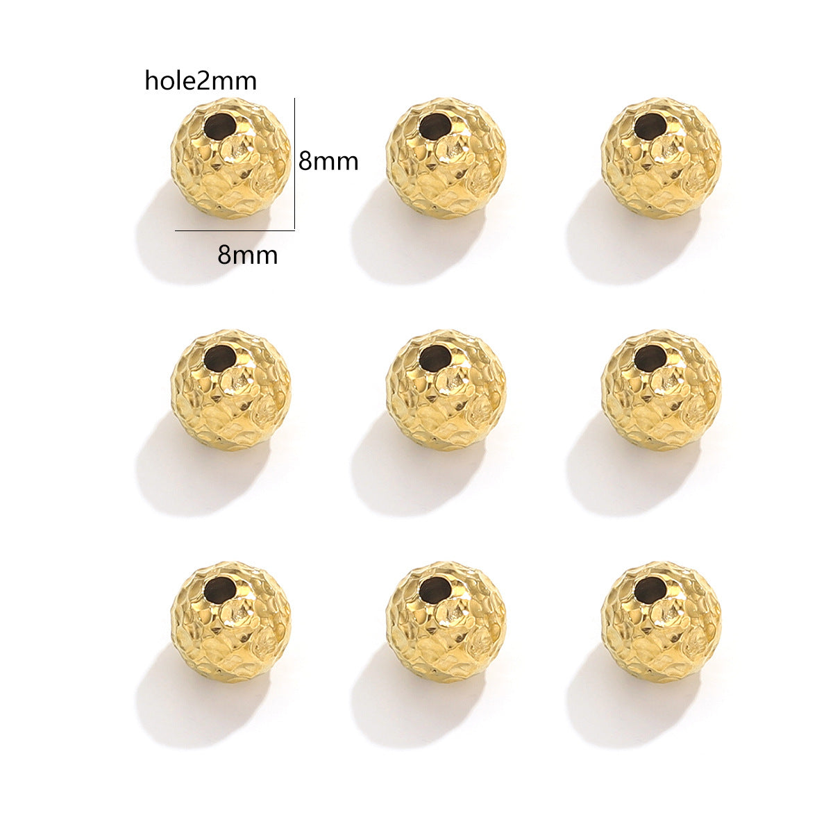 Stainless Steel Irregular Wrinkle Concave Metal Beads 4-8mm 10pcs 13
