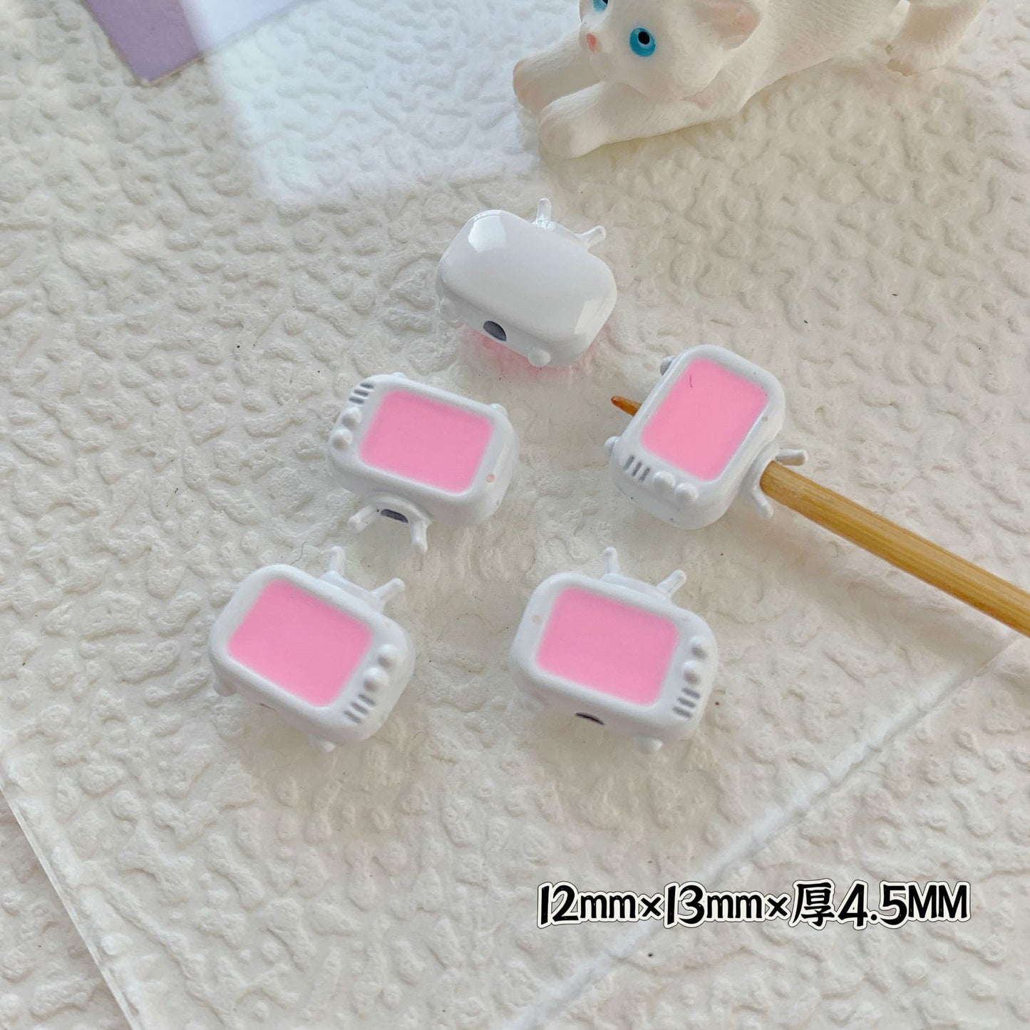Cupcake and TV Metal Beads Painted Colorful Alloy 20pcs 19