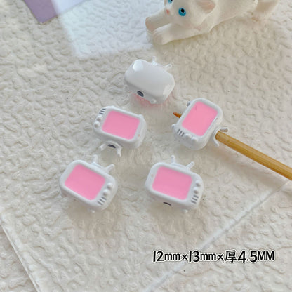 Cupcake and TV Metal Beads Painted Colorful Alloy 20pcs 19