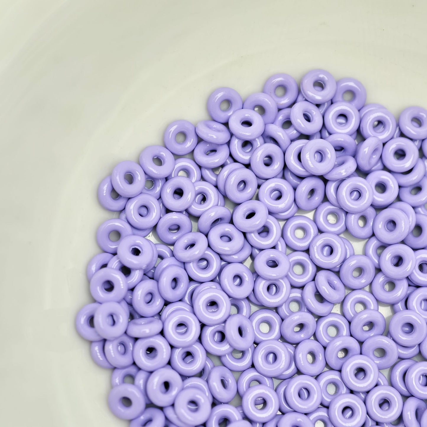 Alloy Donut Spacer Beads 5mm Baking Painted Solid Color 30pcs 14