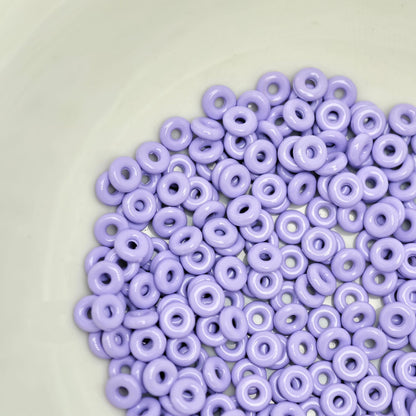 Alloy Donut Spacer Beads 5mm Baking Painted Solid Color 30pcs 14