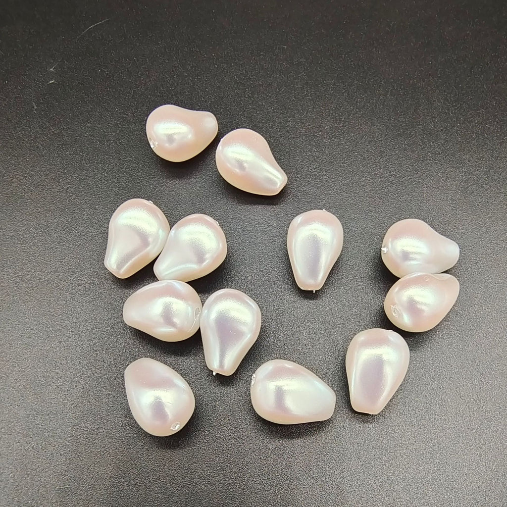 Imitation Pearl Glass Beads Irregular Shape Pastel Reflections 5pcs 3