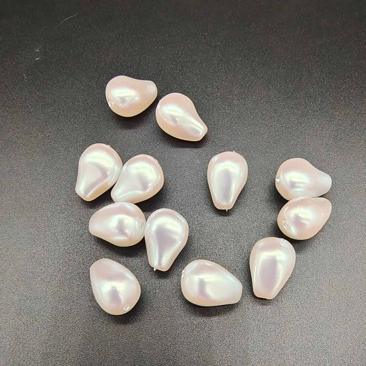 Imitation Pearl Glass Beads Irregular Shape Pastel Reflections 5pcs 3