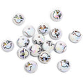 UV Plating Round Acrylic Beads 16mm Funny Emoji Faces 50pcs 6