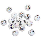 UV Plating Round Acrylic Beads 16mm Funny Emoji Faces 50pcs 6