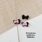 Bow Metal Beads 17mm Baking Painted Checkered Pattern 10pcs 22