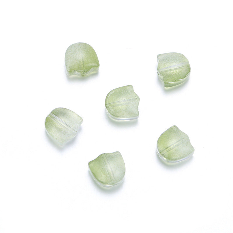 Czech Glass Beads Tulip Petals And Leaves Vintage Frosted 9mm 200pcs 14