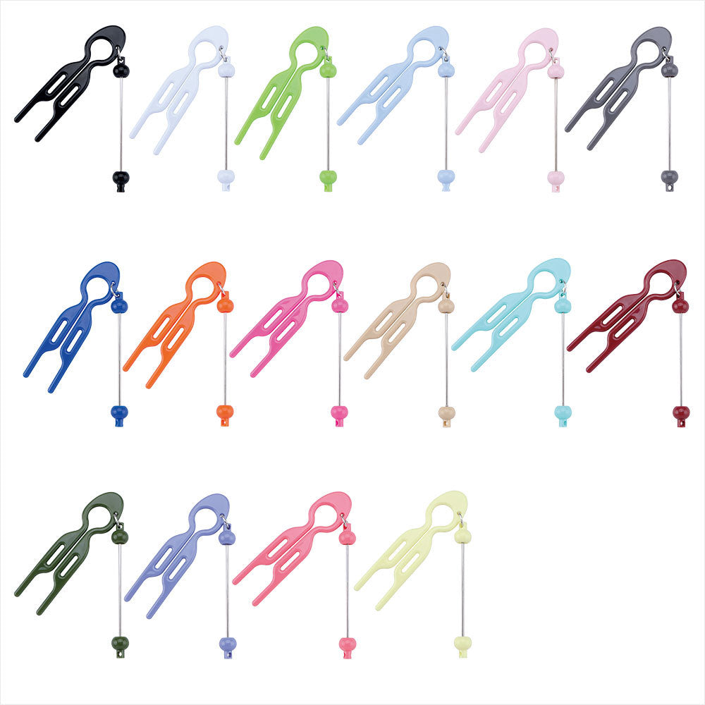 Beadable U Shaped Updo Comb Resin Lightweight Vibrant Colors 3