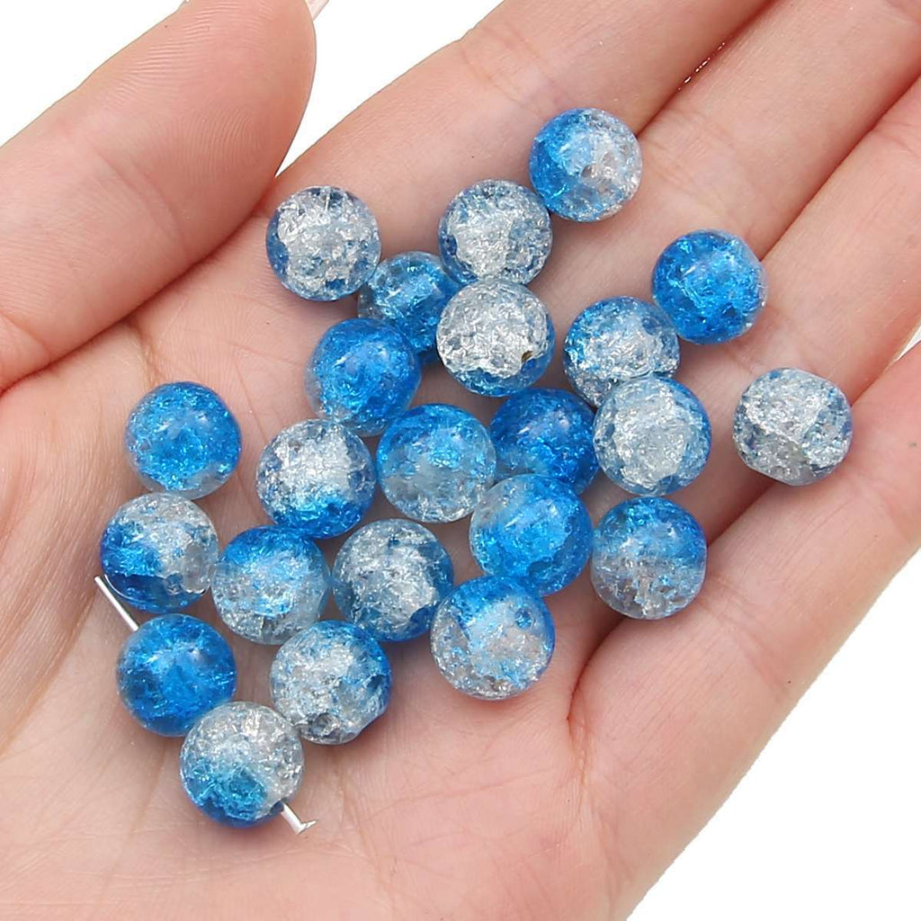 Crackle Round Glass Beads 10mm Assorted Colors 40pcs 32