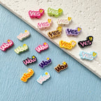 Baking Painted WOW&YES Metal Beads 13mm 15mm Colorful Alloy 20pcs 2