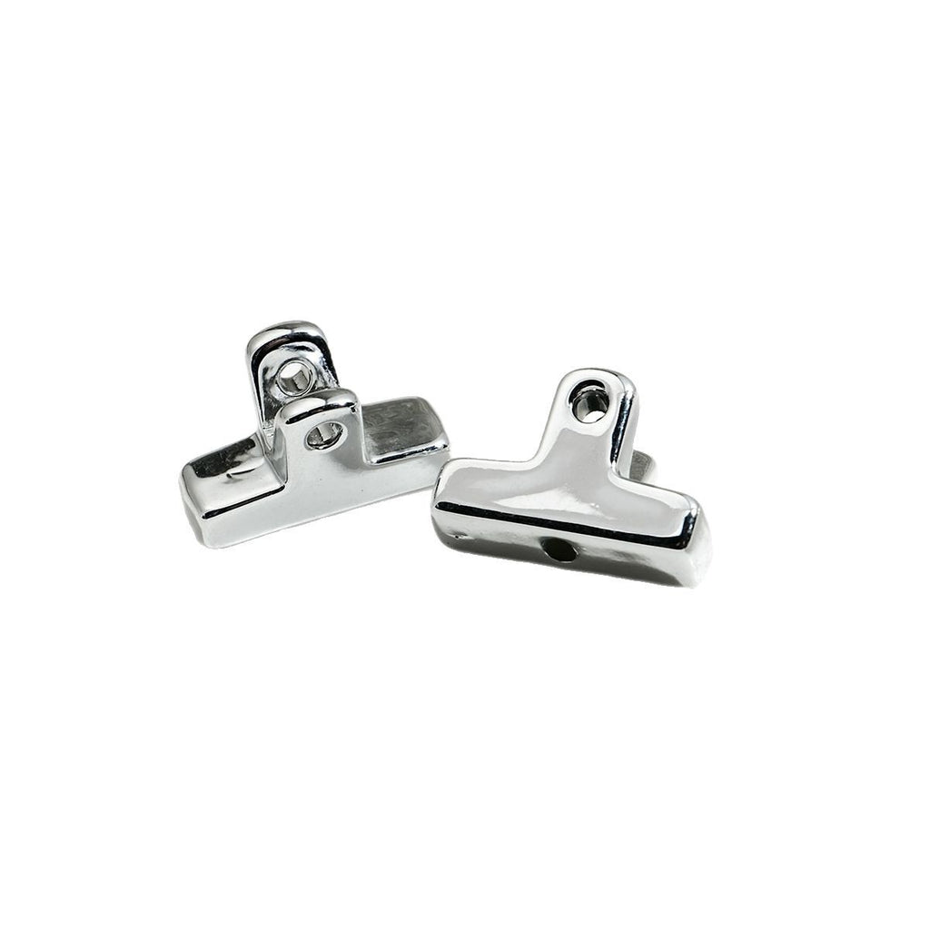 Plating Clip Acrylic Beads 20mm Silver Metallic 50pcs 3