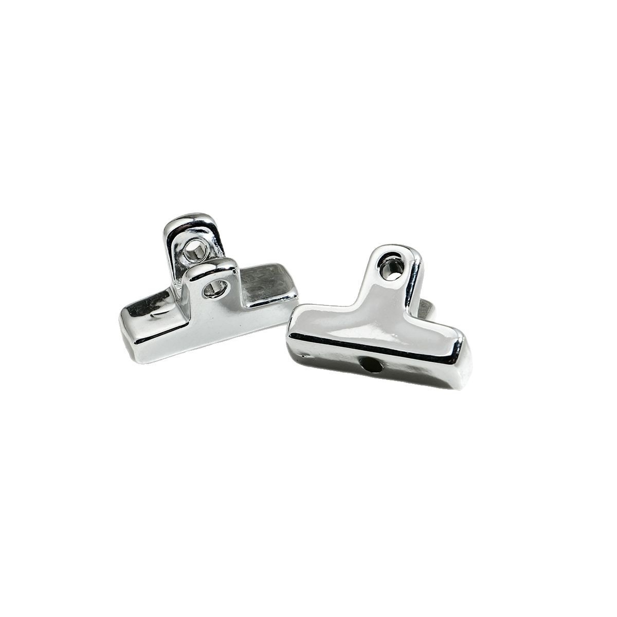 Plating Clip Acrylic Beads 20mm Silver Metallic 50pcs 3