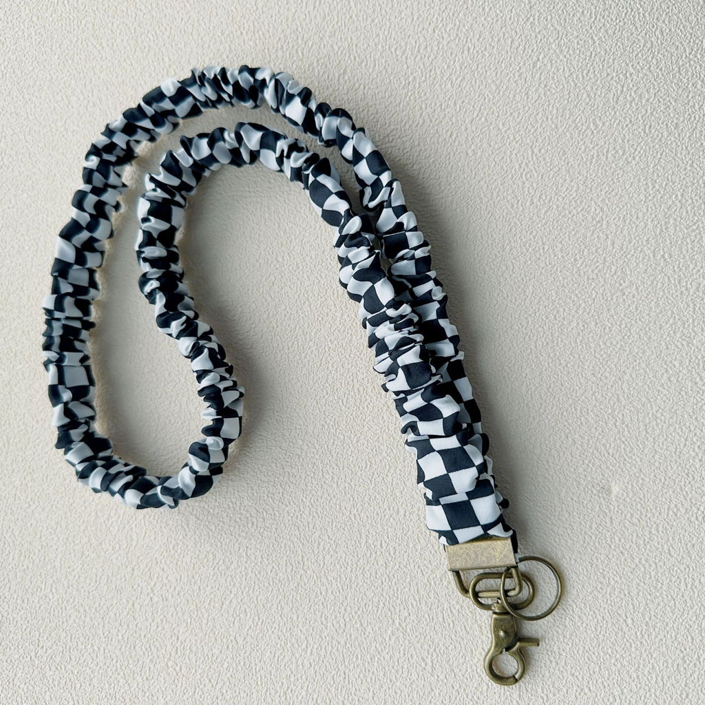 Stretchy Satin Scrunchie Lanyard Keychain Ruched Texture 49cm 1pc 3
