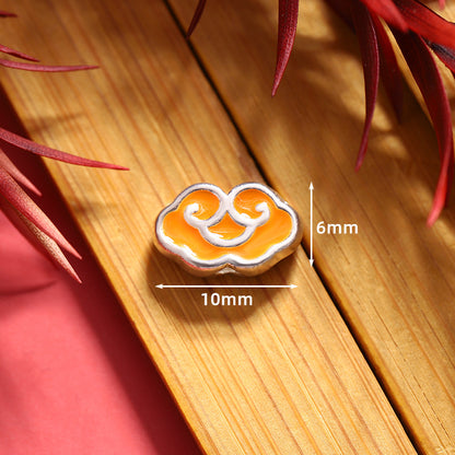 Cloud Metal Beads 14*9 12*8 10*6mm Enamel Alloy 100pcs 14