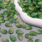 Vintage Czech Glass Leaf Glass Beads 11x18mm 100pcs 28